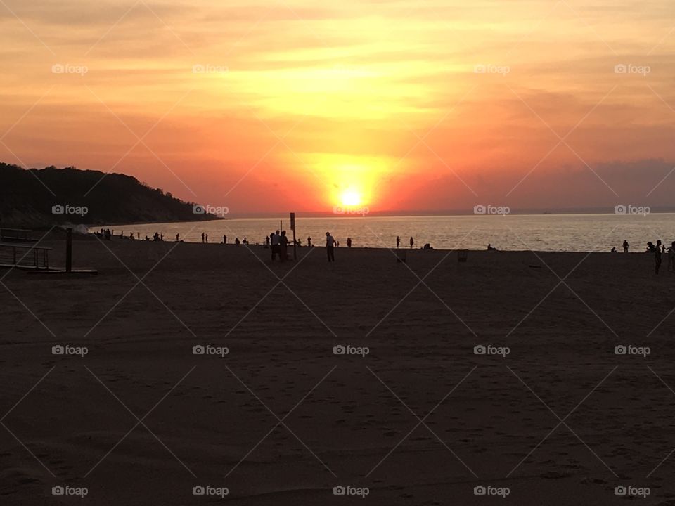 Beautiful sunset on the beach.