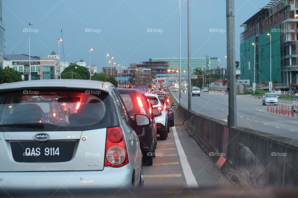 On the way back from work
