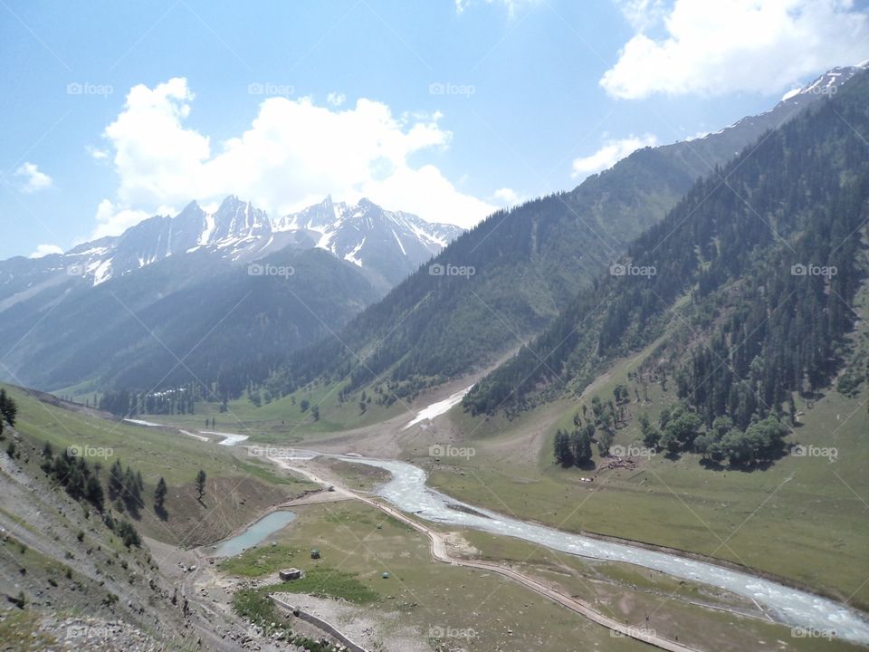 mountain and water