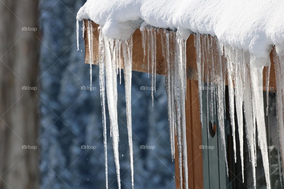 Icicles hanging down