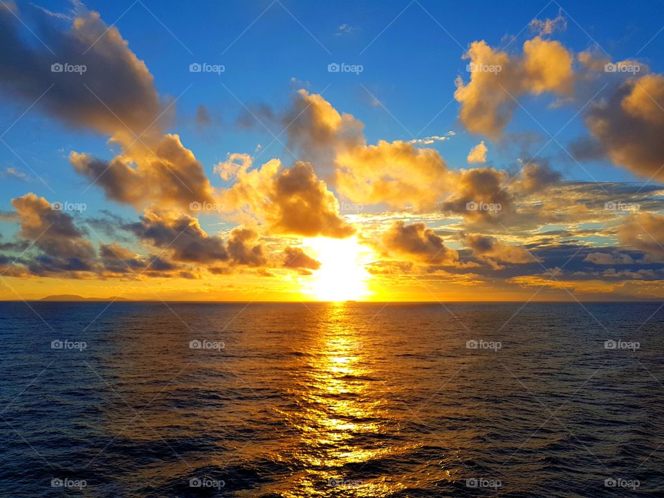 Sunsets at sea