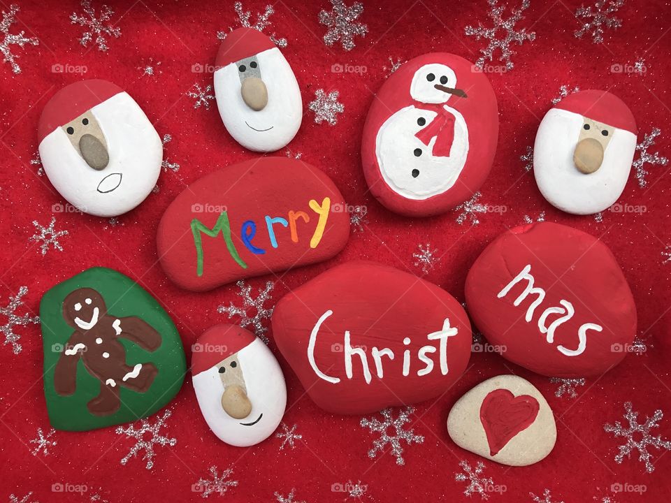 Merry Christmas with stones design 