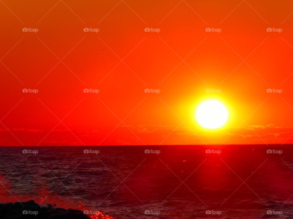 Sunset over Lake Erie pa, USA 