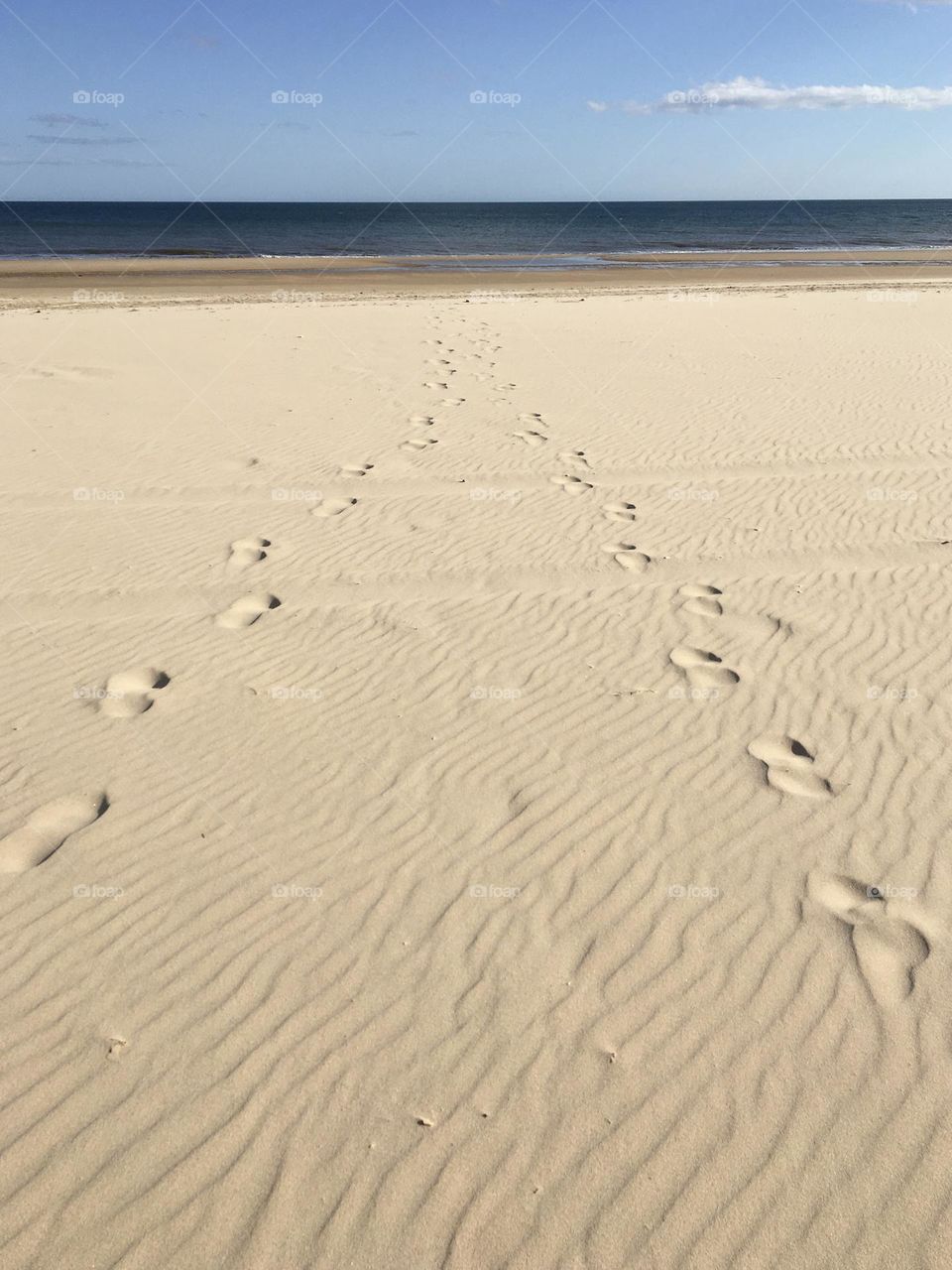 Love to the sea via footprints 