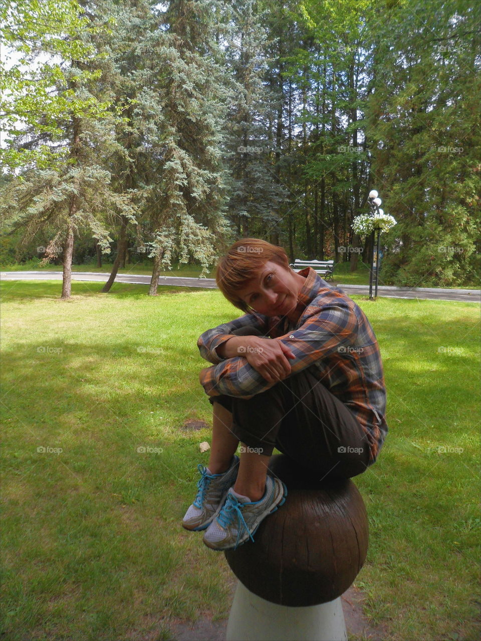 girl resting in the park