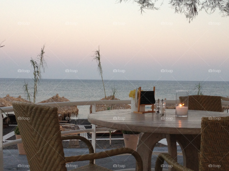 santorini greece beach bar sunset by jamethyst