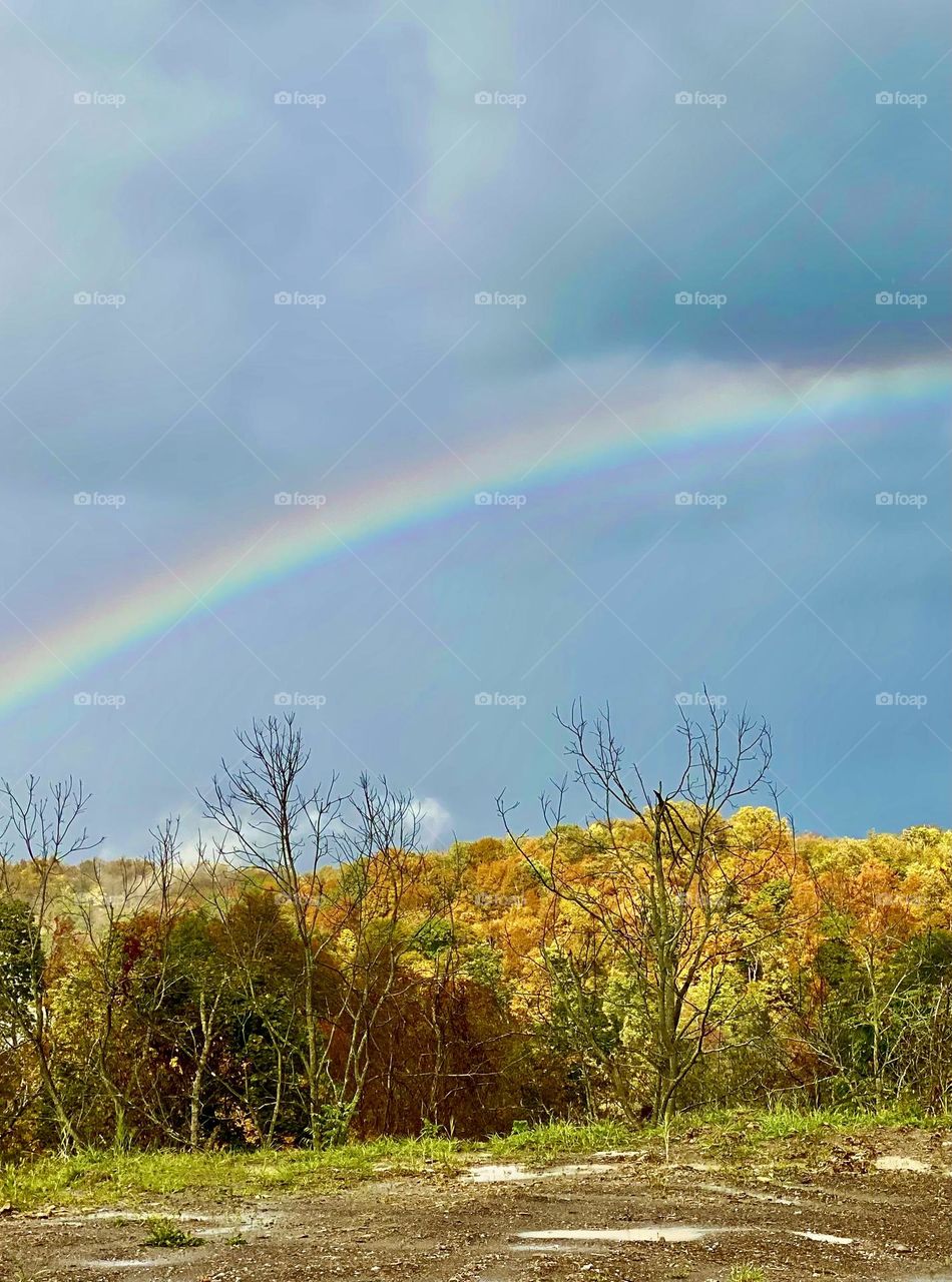 Rainbow in an autumn sky