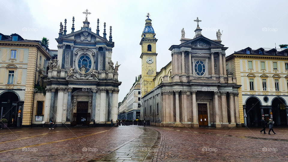 Piazza san carlos in Turin in Italy