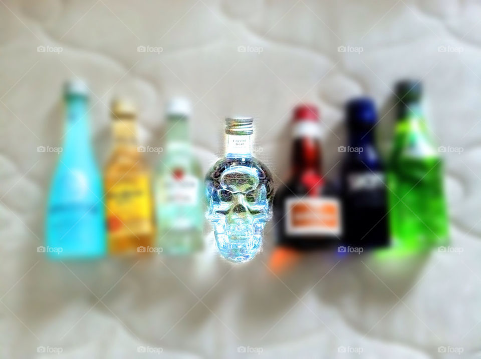 alcohol bottles head vodka by Chromalux
