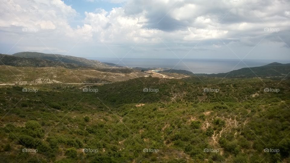 View from mountain to the sea