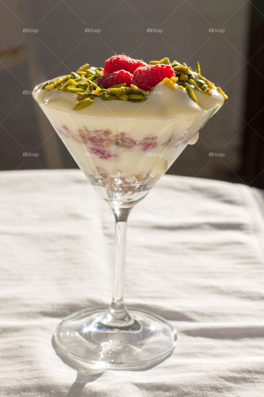 Yoghurt fruit and nuts