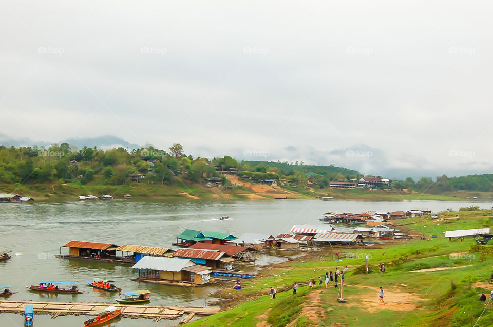 The beauty of Khao Laem reservoir in Kanchanaburi , Thailand.