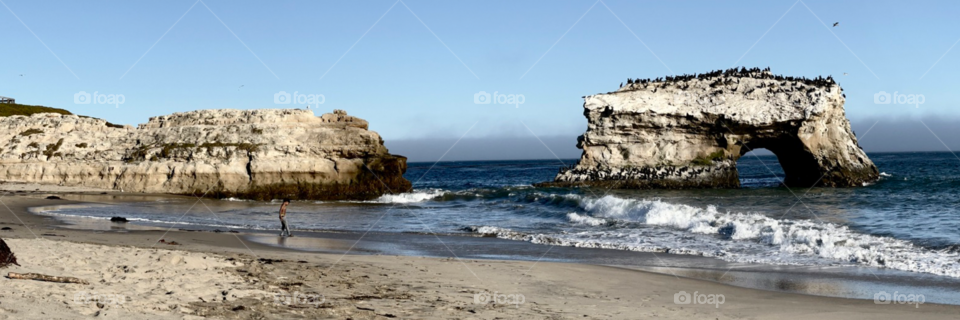 The cliffs and bridge of Natural Bridges State Park in Santa Cruz California. Such serene scenery only found in California!