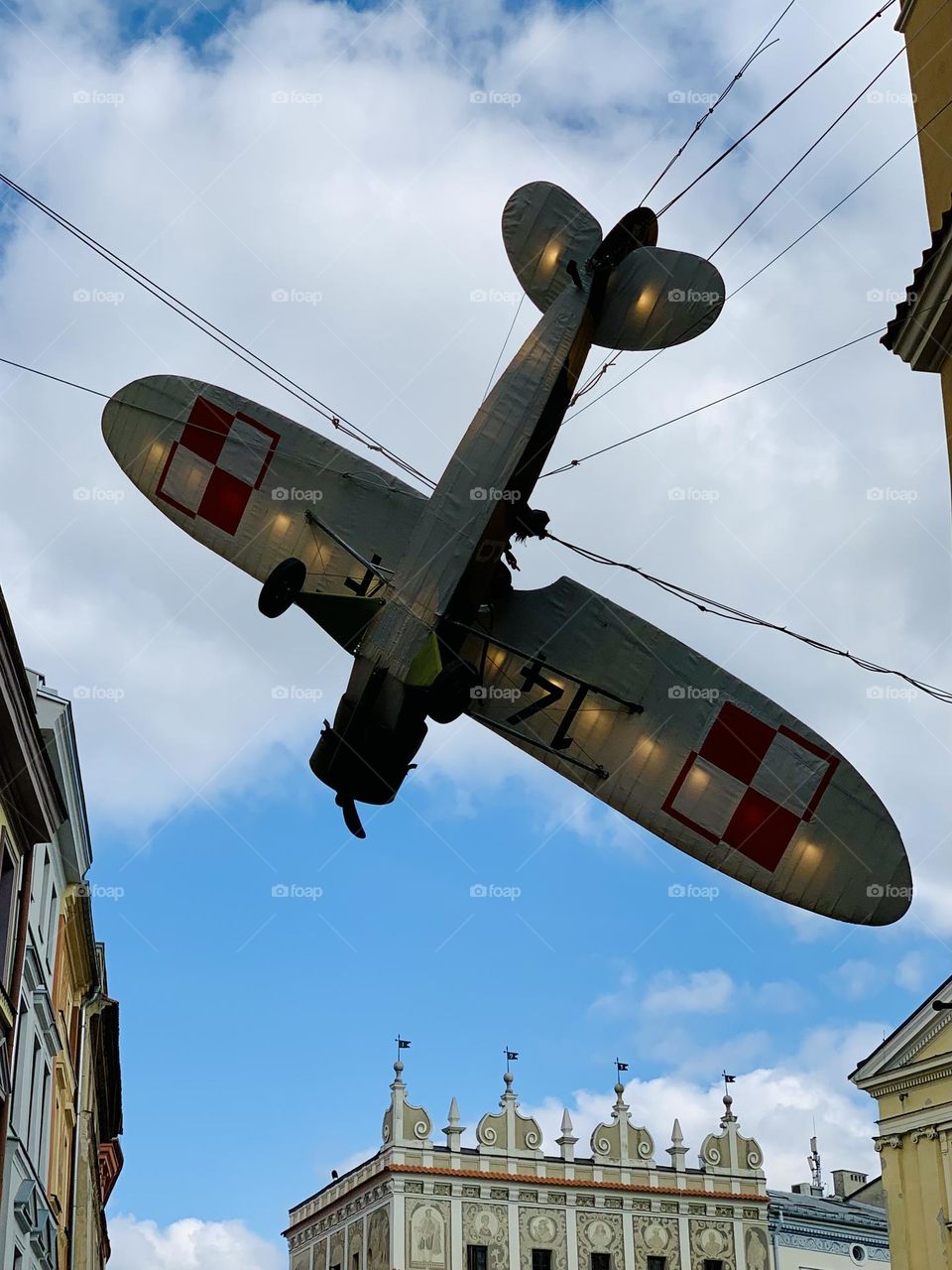 Model airplane, old city, Lublin, Poland