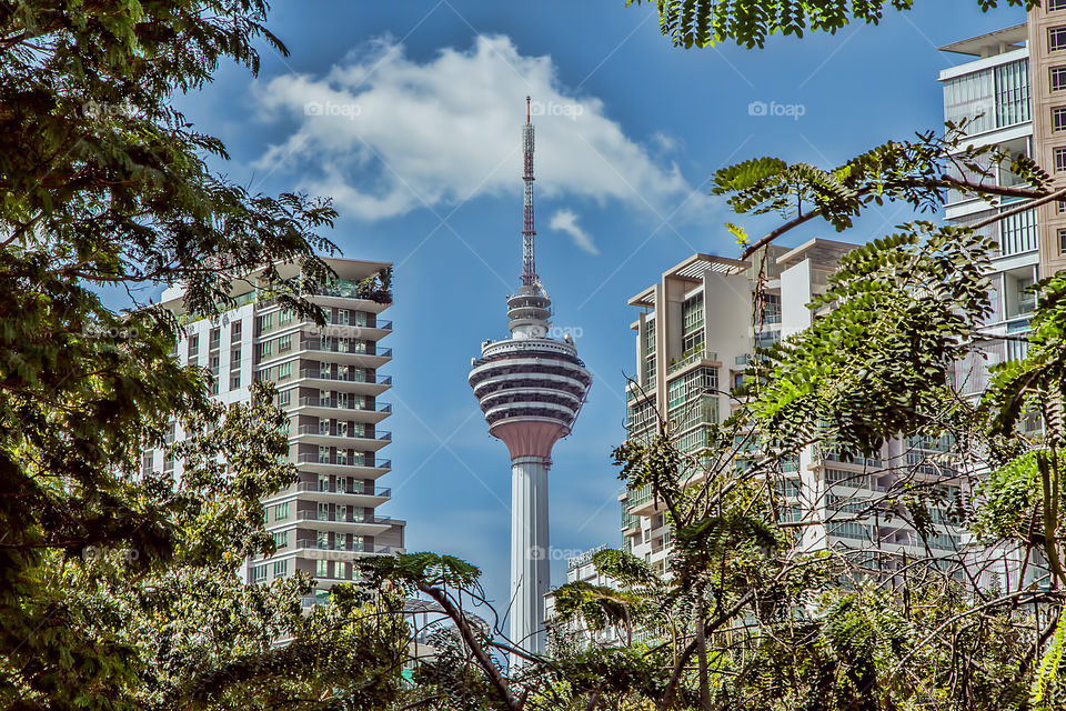 Kuala Lumpur Tower and buildings in city