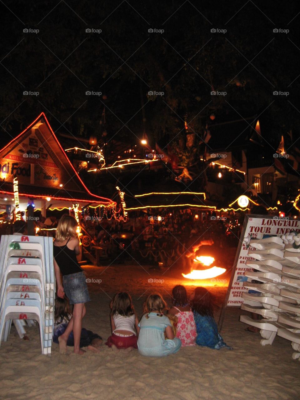 Fire show on the beach