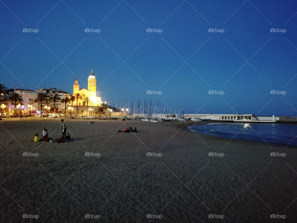 Nighttime in Sitges