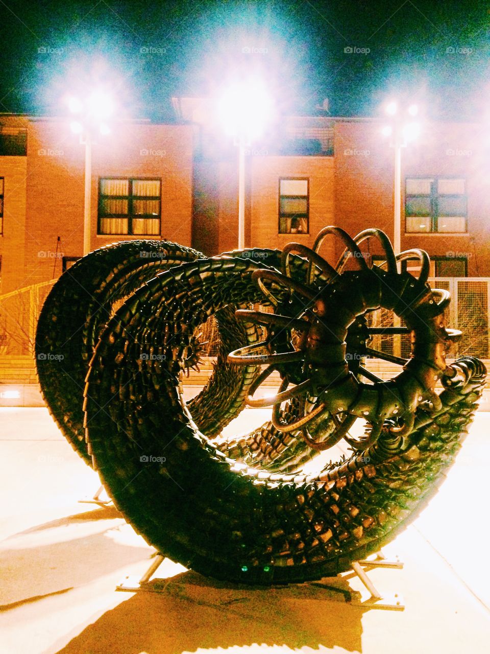 Tire sculpture of Wicker Park Chicago