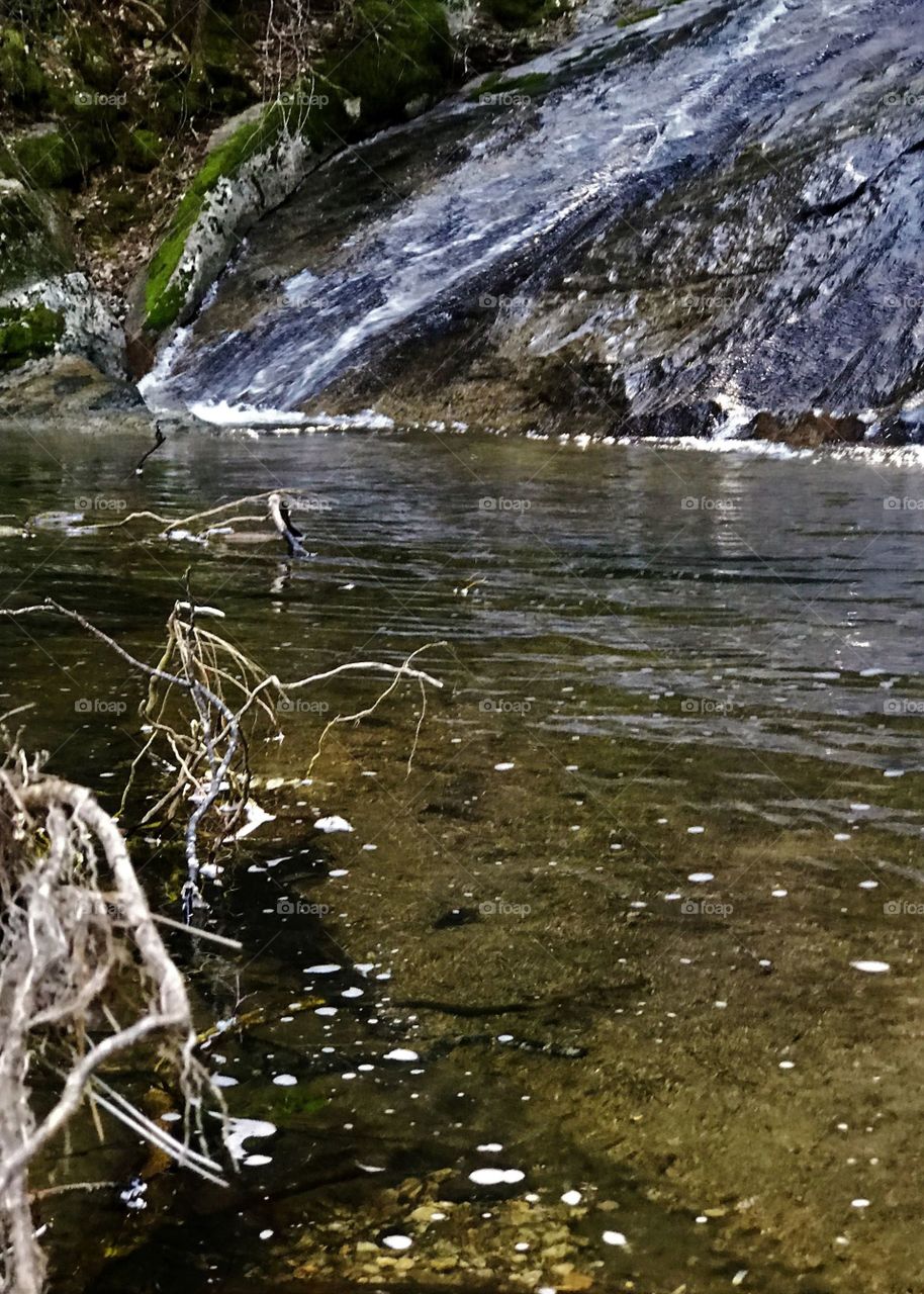 Small waterfall in stream