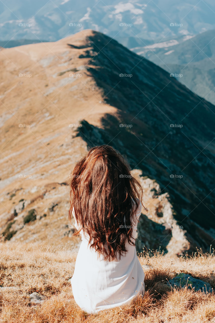 woman admiring the mountain view