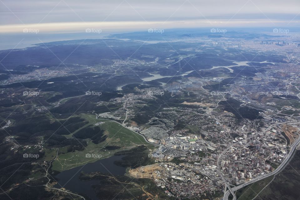 upper view of commissure between forest and Istanbul