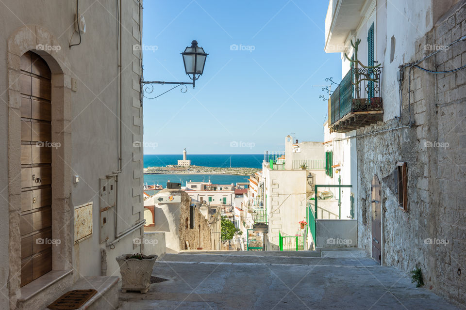 italian village and view of the sea