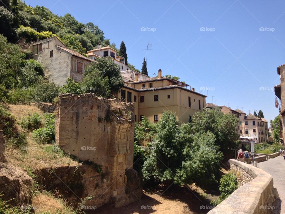 Old town. Albycin, Granada, Spain. One of the oldest towns in Granada.