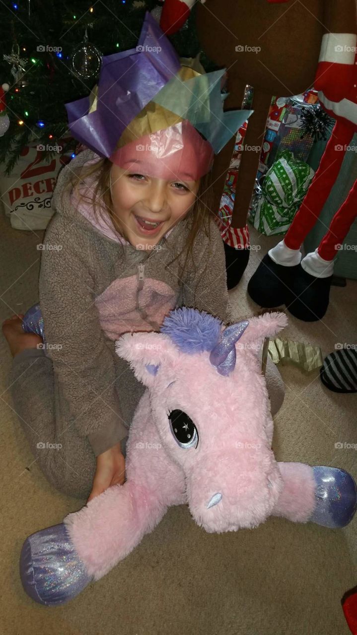pink unicorn toy gift from Christmas