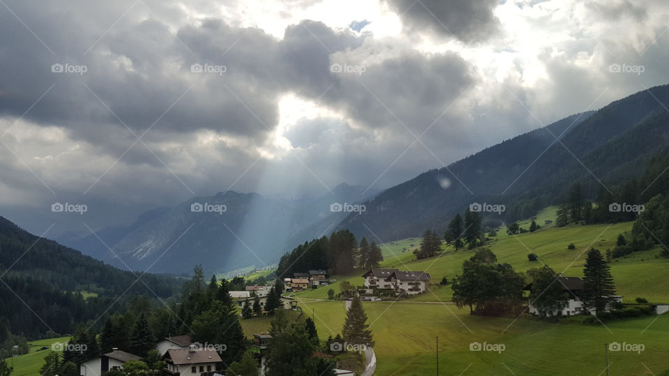 Sunlight over mountain