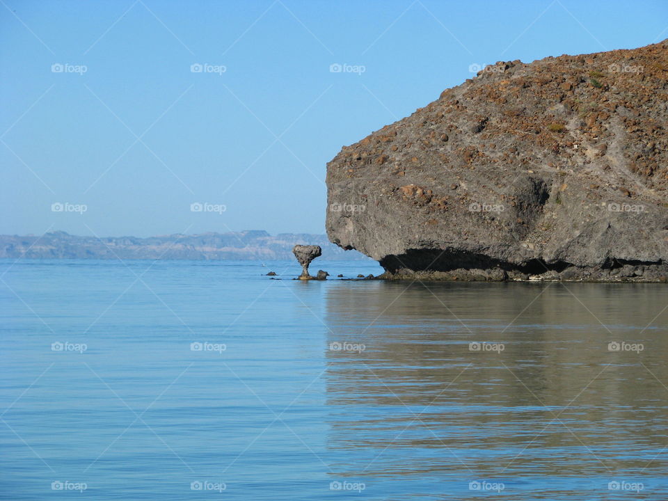 Big rock in sea
