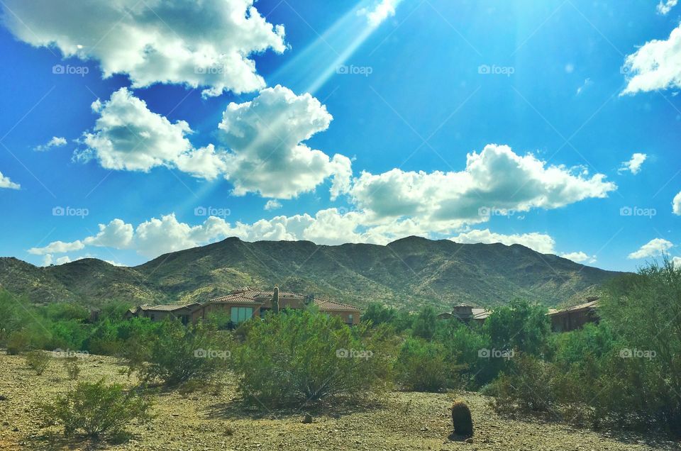 Scenic view of mountain against sky