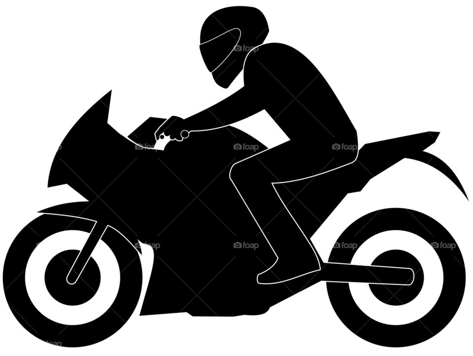motorcycle silhouette with rider illustration