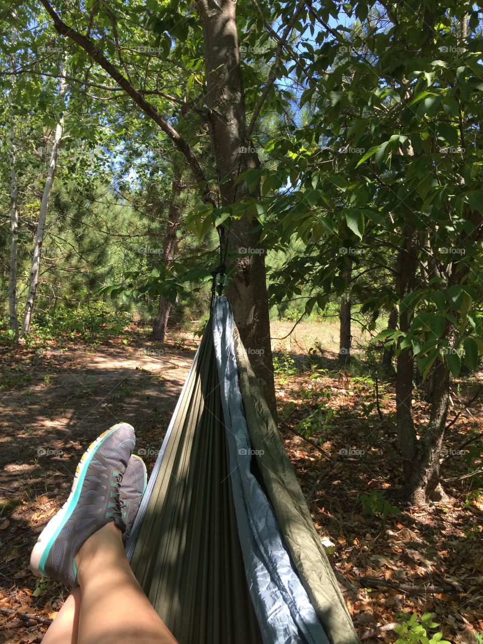 Hammocking. My feet relaxing in my new birthday gift hammock