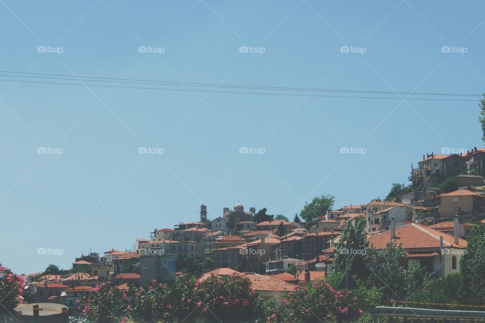 Greek town on a hill