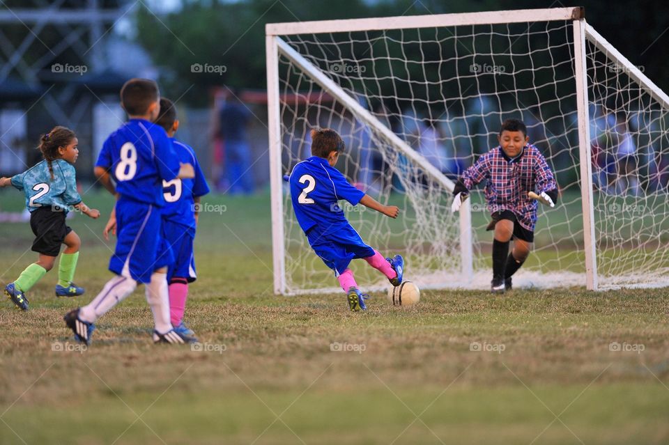 Kidd soccer match. Caught my nephew on a run to goal