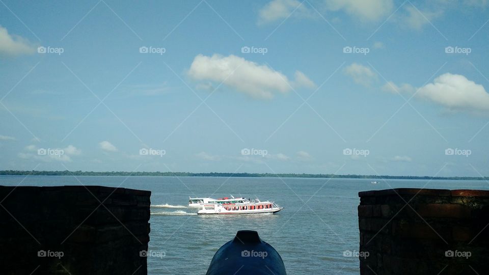 Baía do Guajará. Vista do Forte do Castelo. Belém, Pará