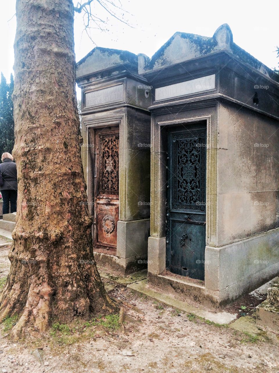 Twin doors. Red door blue door