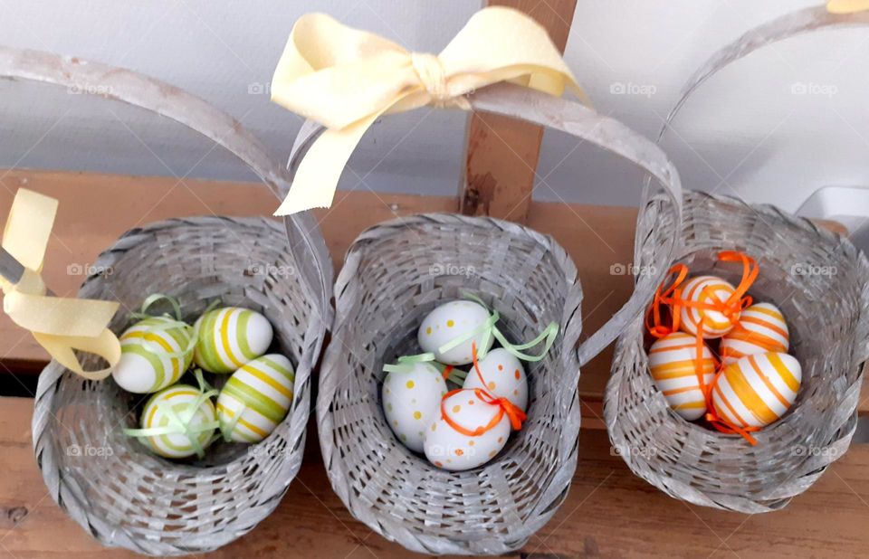 Easter tradition Easter eggs ready for Easter hunting