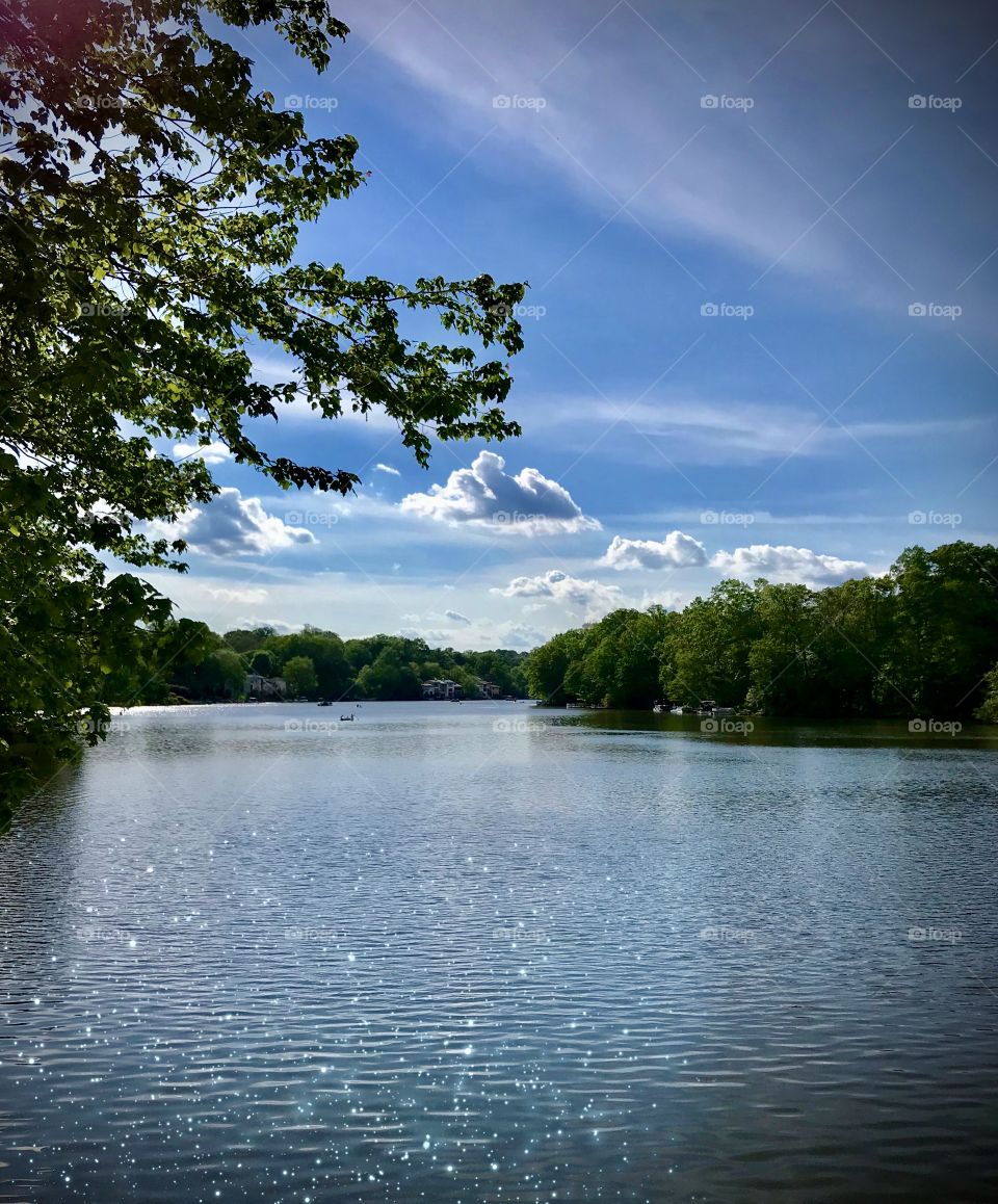 Sparkling water and mystic clouds