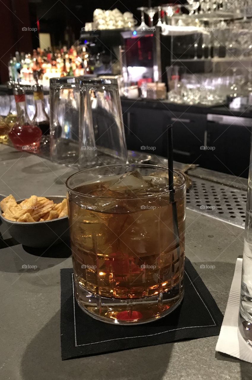 Manhattan Christmas Bar Drink