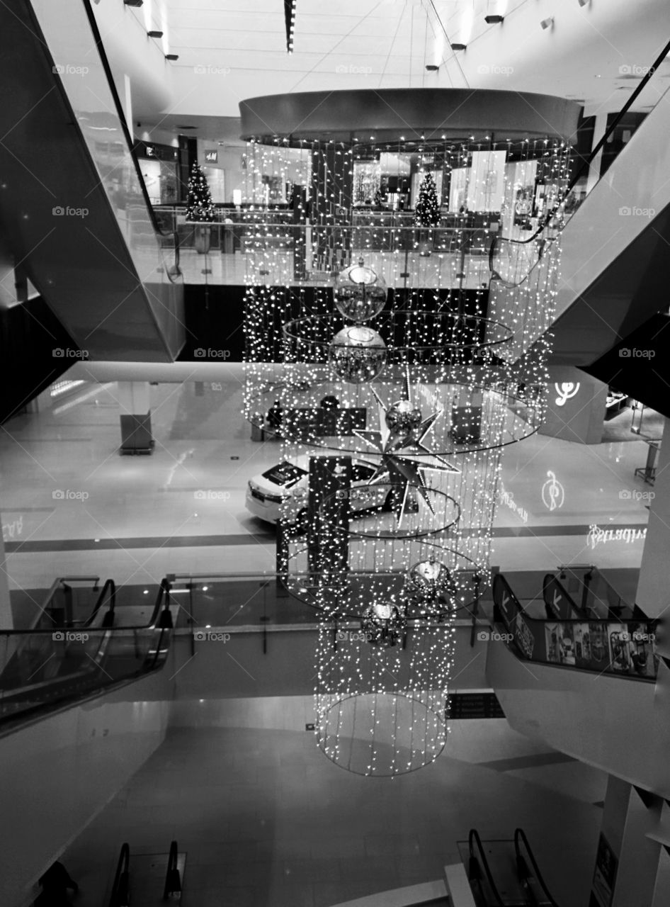 Garlands. point of light in black and white