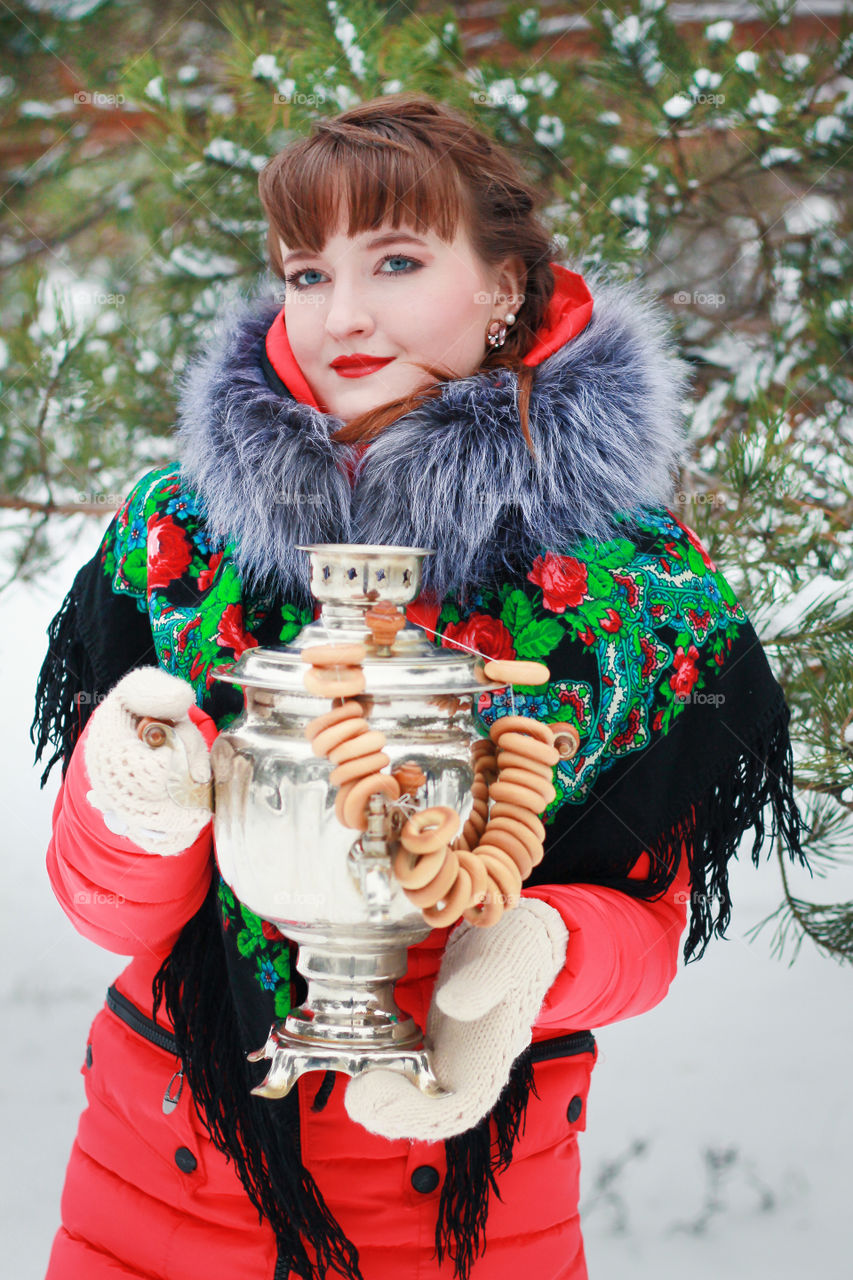 Russian girl, Russian winter