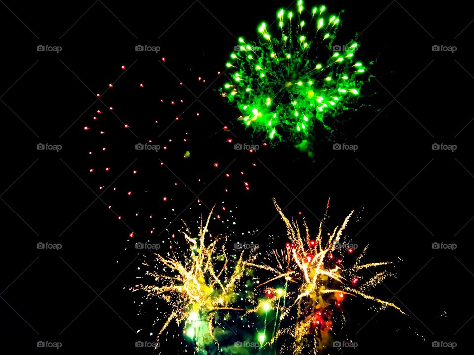 Color Love Firework at Summer Night 