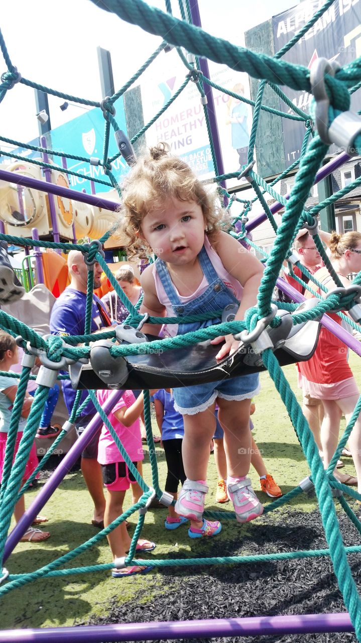 climbing at the festival