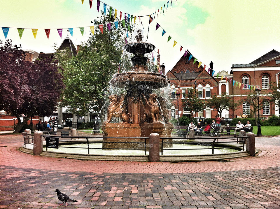 united kingdom sunny town fountain by opai