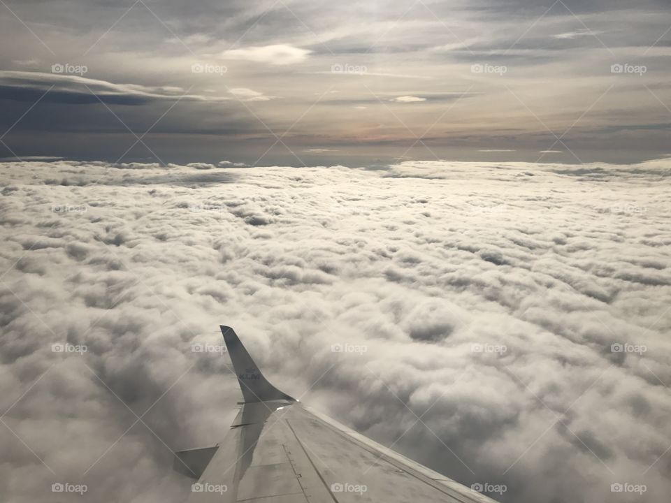 KLM flight with nice clouds