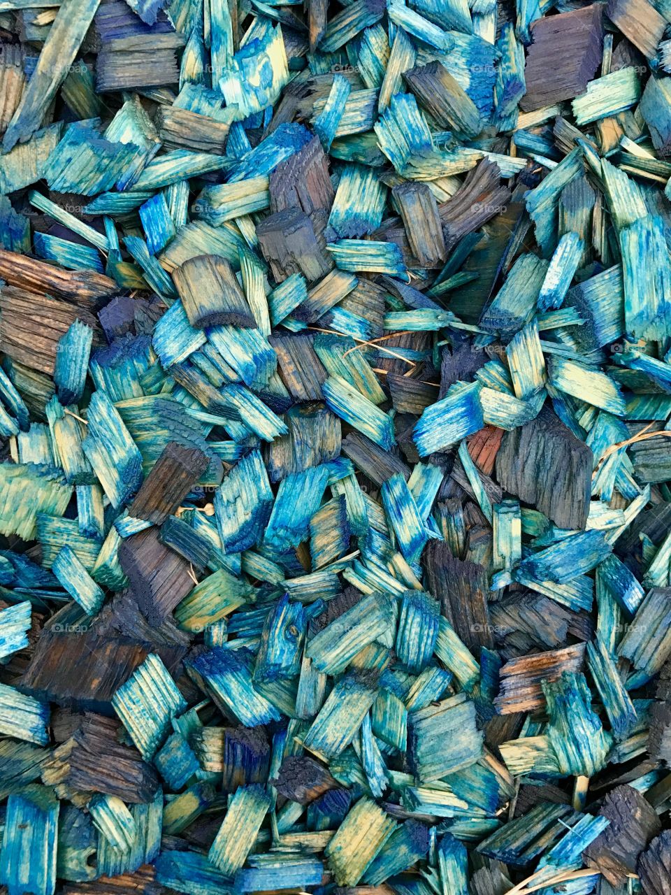 Abundance of blue wooden pieces