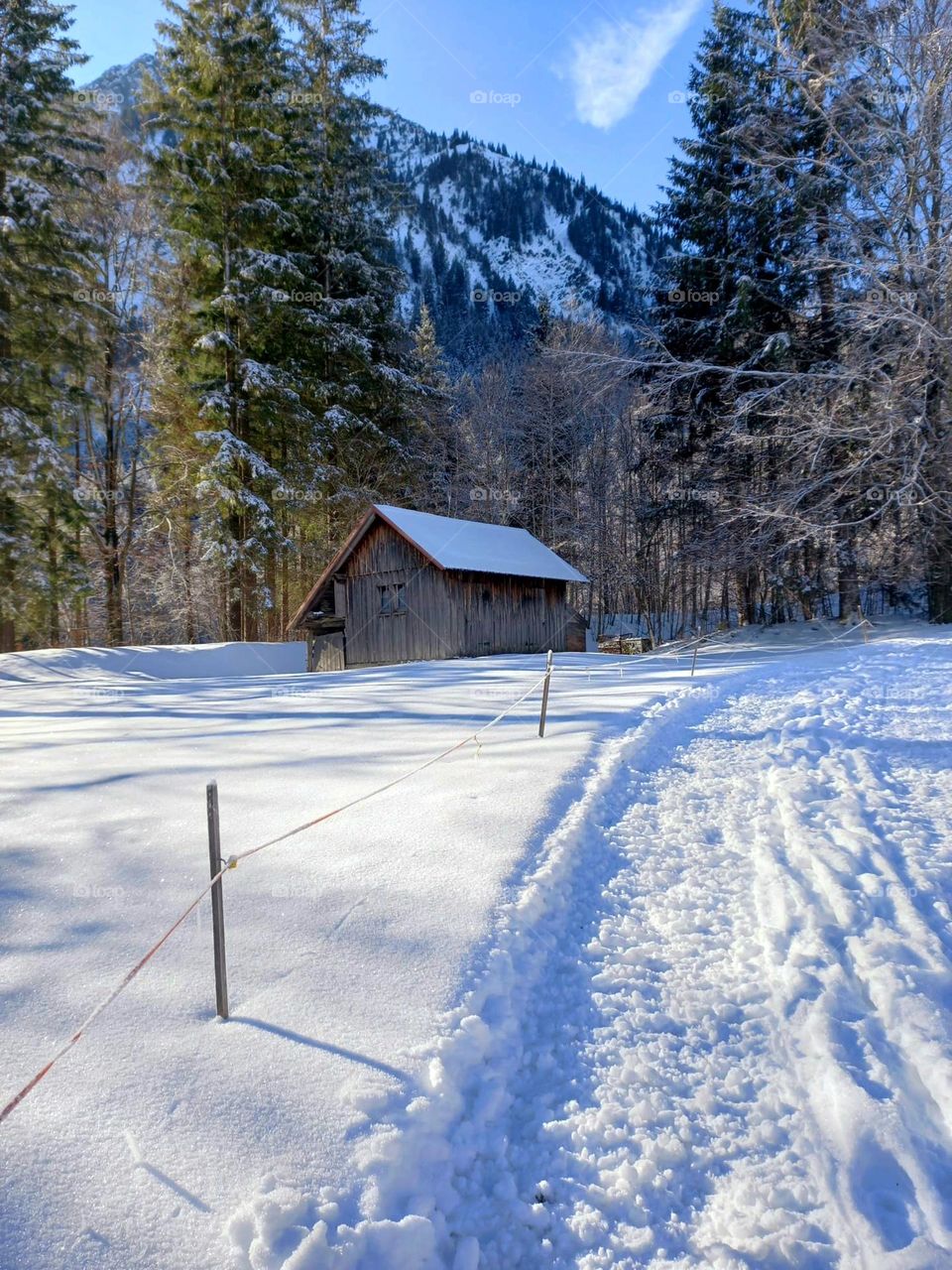 Hut in the Winter Snow