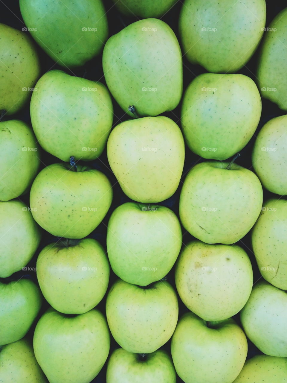 Full frame of green apples
