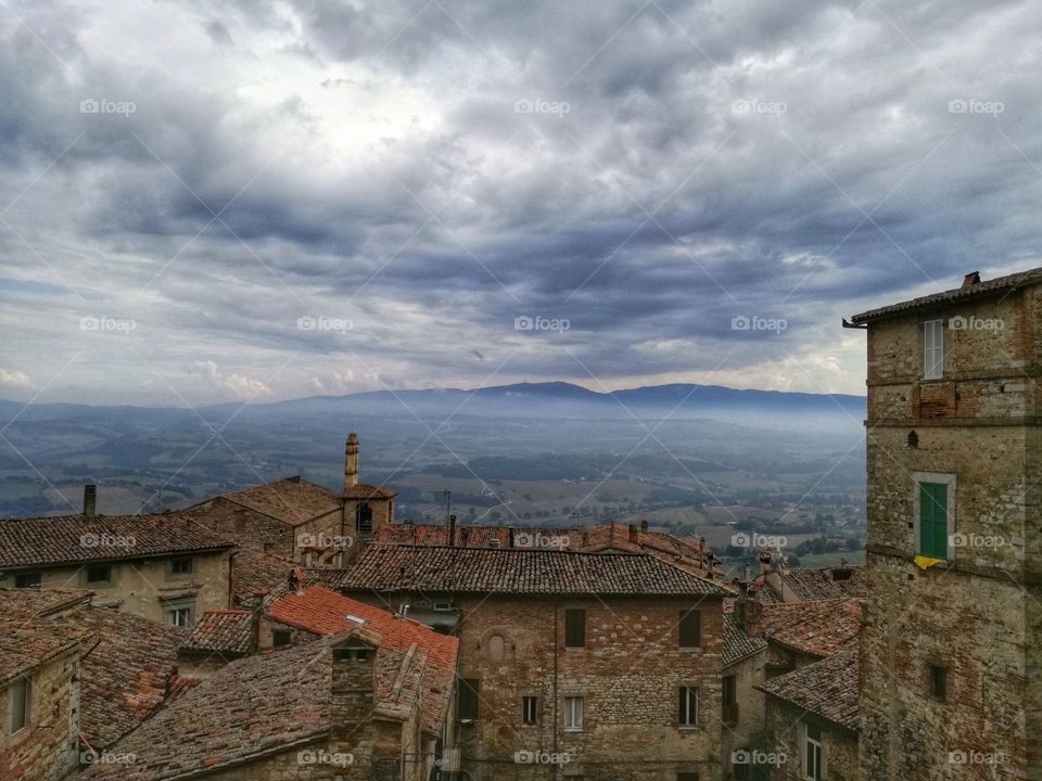 Italy. Tuscany. View. Clouds.